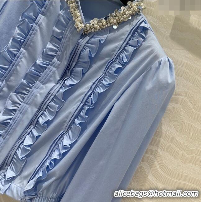 Buy Inexpensive Miu Miu Short Shirt M7928 Blue 2024