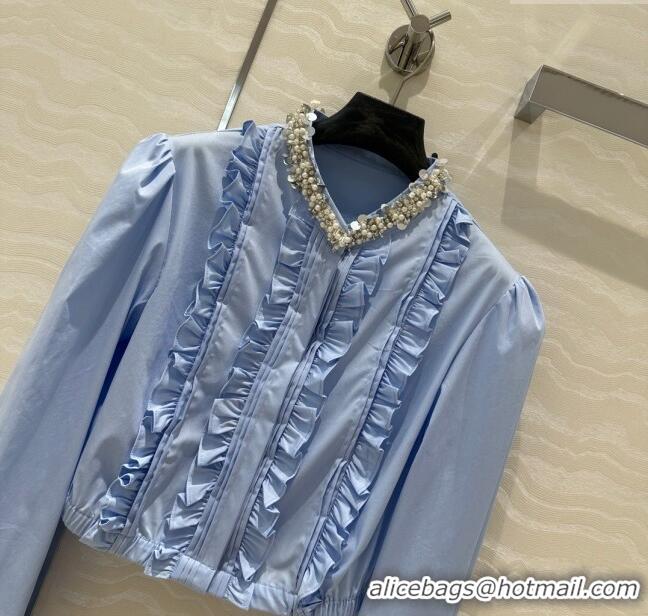 Buy Inexpensive Miu Miu Short Shirt M7928 Blue 2024