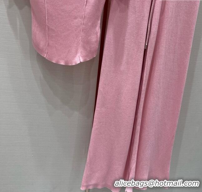 ​Grade Quality Prada Knit Top and Pants P71002 Pink 2024