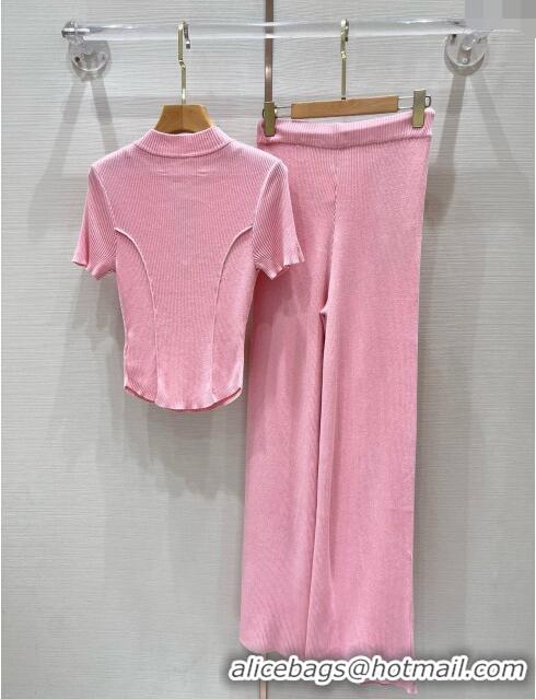 ​Grade Quality Prada Knit Top and Pants P71002 Pink 2024