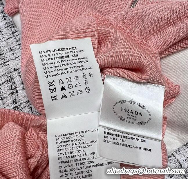 ​Grade Quality Prada Knit Top and Pants P71002 Pink 2024