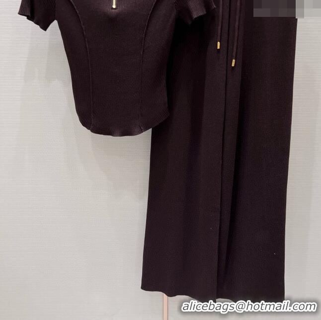 ​Good Looking Prada Knit Top and Pants P71003 Chocolate 2024