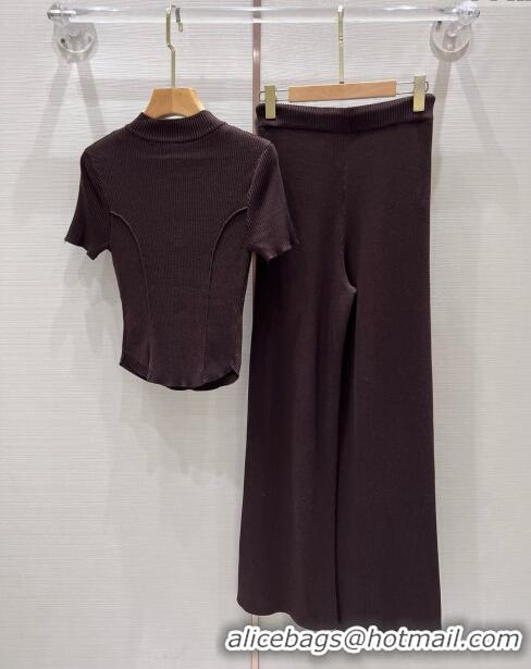 ​Good Looking Prada Knit Top and Pants P71003 Chocolate 2024