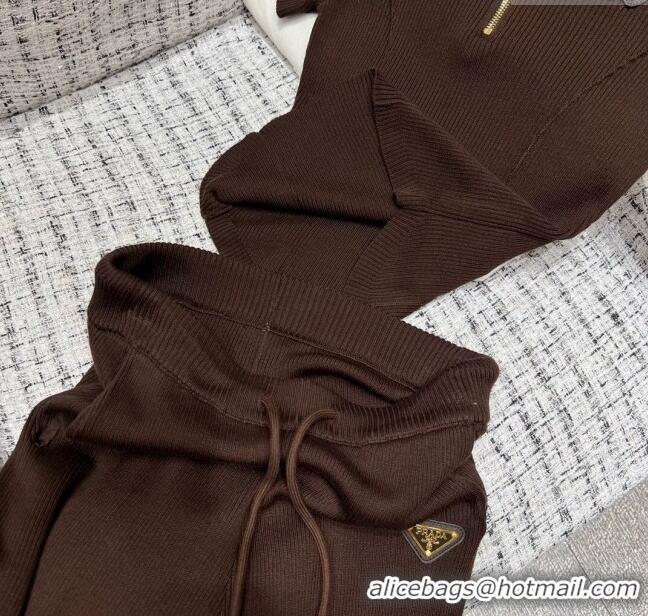 ​Good Looking Prada Knit Top and Pants P71003 Chocolate 2024