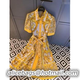 ​Best Grade Dolce & Gabbana Cotton Dress M71005 Yellow 2024