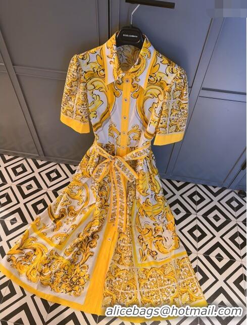 ​Best Grade Dolce & Gabbana Cotton Dress M71005 Yellow 2024