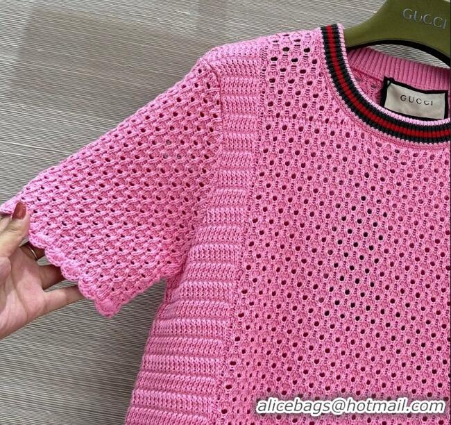 Grade Quality Gucci Knit Dress G71011 Pink 2024