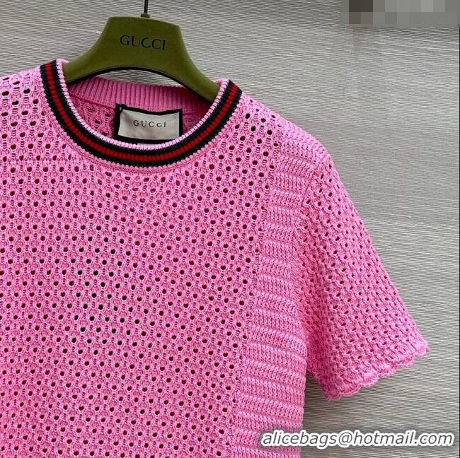 Grade Quality Gucci Knit Dress G71011 Pink 2024