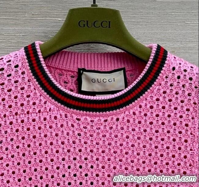 Grade Quality Gucci Knit Dress G71011 Pink 2024