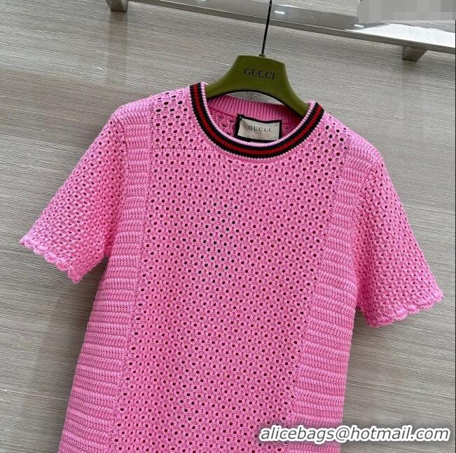 Grade Quality Gucci Knit Dress G71011 Pink 2024