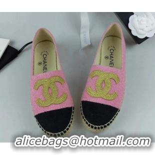 Best Price Chanel Tweed Espadrilles Flat Pink 815129