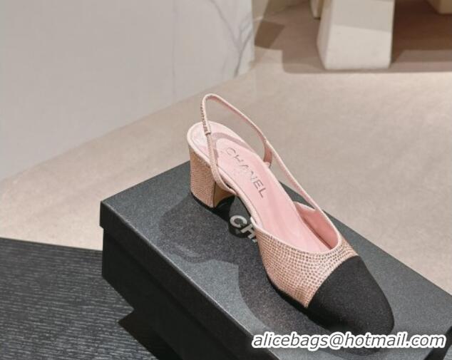 Buy Luxury Chanel Strass & Grosgrain Slingback Pumps 6.5cm G31318 Pink 816034