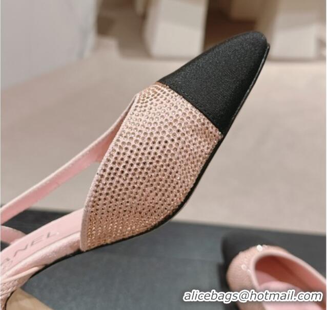 Buy Luxury Chanel Strass & Grosgrain Slingback Pumps 6.5cm G31318 Pink 816034