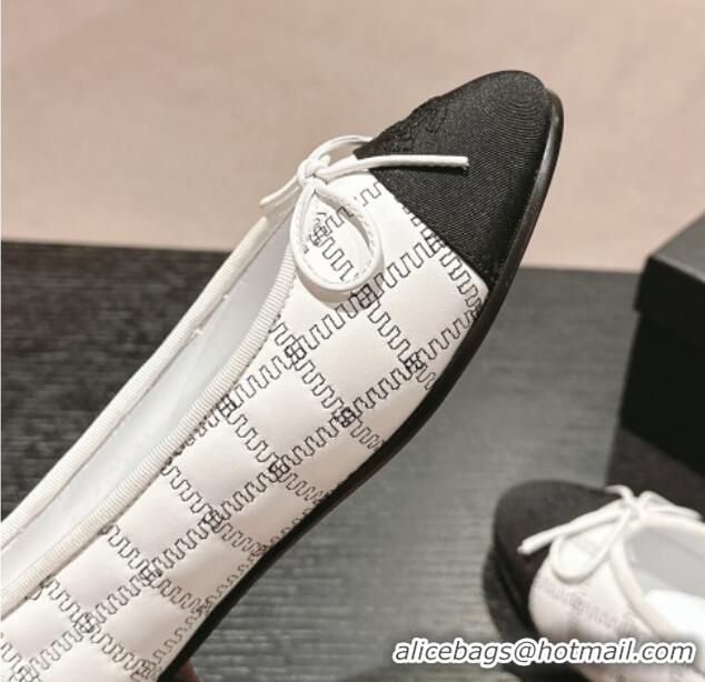 Cheapest Chanel Quilted Lambskin & Grosgrain Ballet Flats White 816052