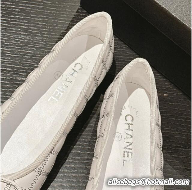 Cheapest Chanel Quilted Lambskin & Grosgrain Ballet Flats White 816052