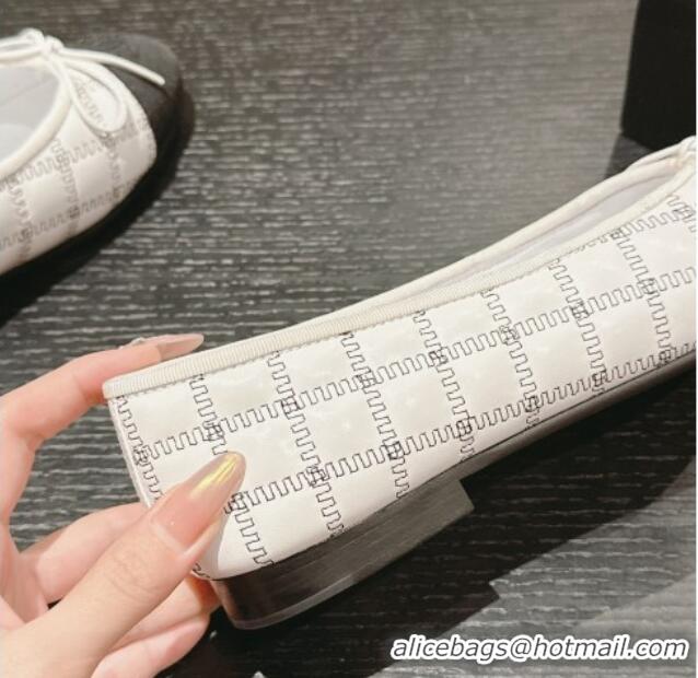 Cheapest Chanel Quilted Lambskin & Grosgrain Ballet Flats White 816052