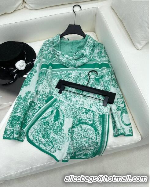 ​Best Price Dior Knit Sweater and Shorts D71013 Green 2024