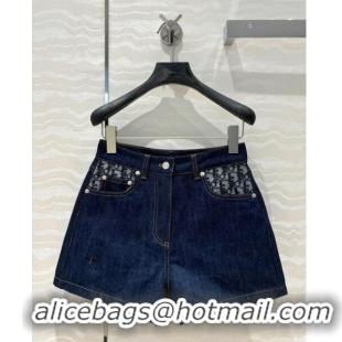 New Stylish Dior Denim Shorts D71015 Blue 2024