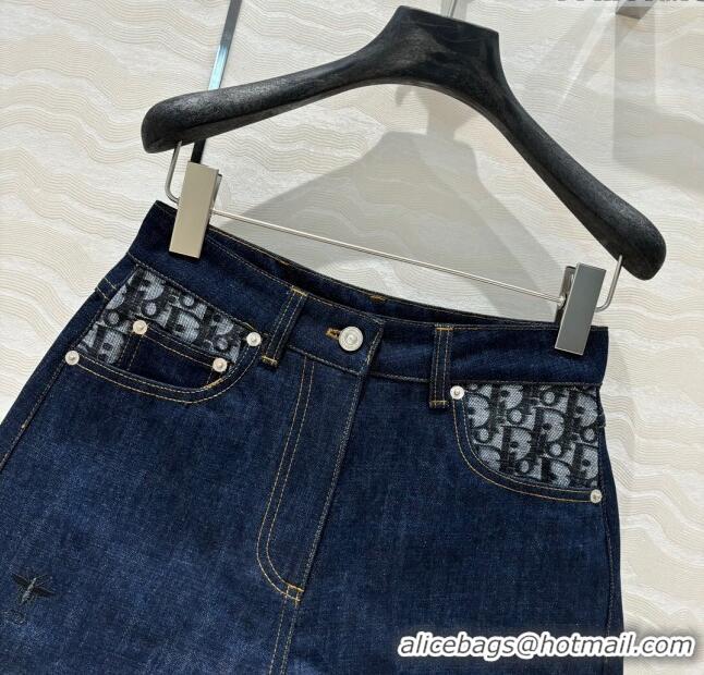 New Stylish Dior Denim Shorts D71015 Blue 2024