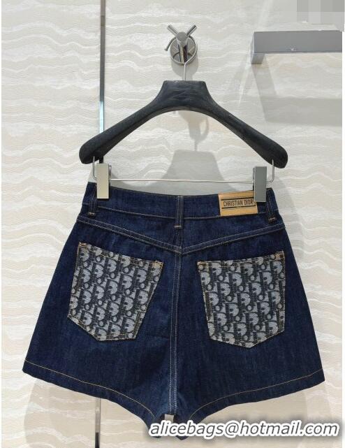 New Stylish Dior Denim Shorts D71015 Blue 2024