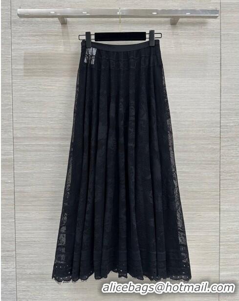 Modern Classic Dior Lace Skirt Z71205 Black 2024