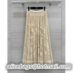 Classic Inexpensive Dior Lace Skirt Z71206 Beige 2024