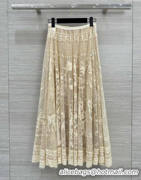 Classic Inexpensive Dior Lace Skirt Z71206 Beige 2024