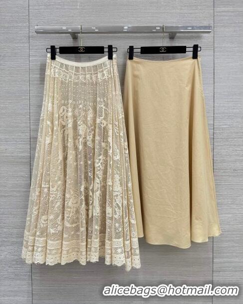 Classic Inexpensive Dior Lace Skirt Z71206 Beige 2024