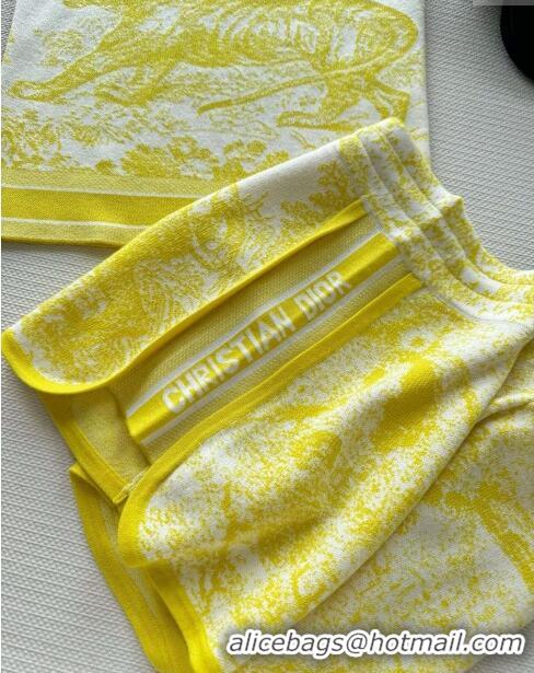 ​New Design Dior Cashmere Vest and Shorts D71208 Yellow 2024