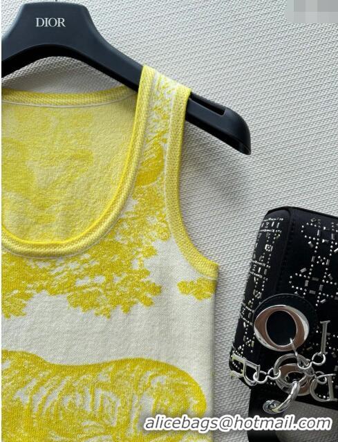 ​New Design Dior Cashmere Vest and Shorts D71208 Yellow 2024