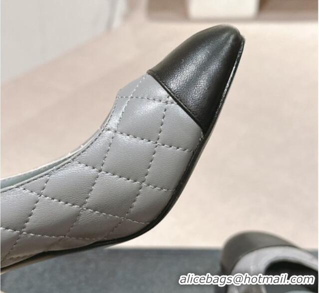 Trendy Design Chanel Quilted Lambskin Leather Pumps 6.5cm Grey 816106