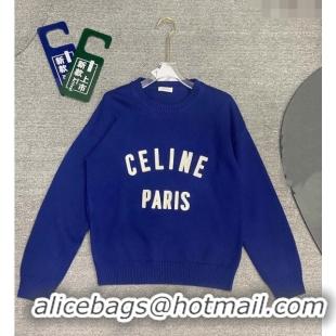 Inexpensive Celine Cashmere & Wool Sweater C71025 Blue 2024