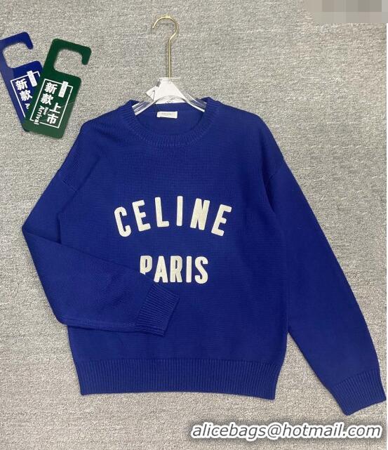 Inexpensive Celine Cashmere & Wool Sweater C71025 Blue 2024