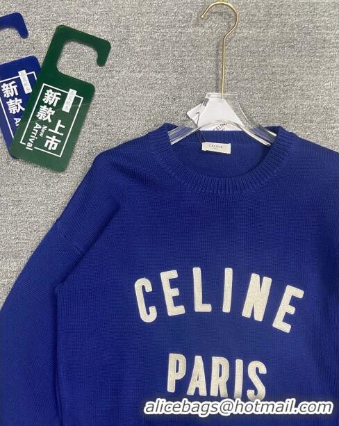 Inexpensive Celine Cashmere & Wool Sweater C71025 Blue 2024