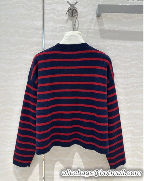 Spot Bulk Loewe Wool Sweater L71026 Blue/Red 2024