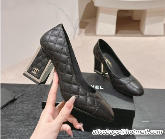 Sumptuous Chanel Quilted Lambskin Leather Pumps 6.5cm Black 816107