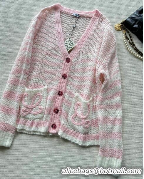 Top Quality Loewe Mohair Cardigan L71211 Pink 2024