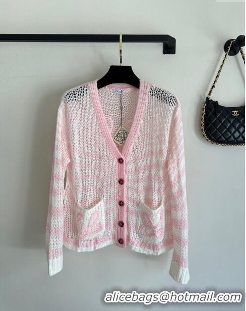 Top Quality Loewe Mohair Cardigan L71211 Pink 2024