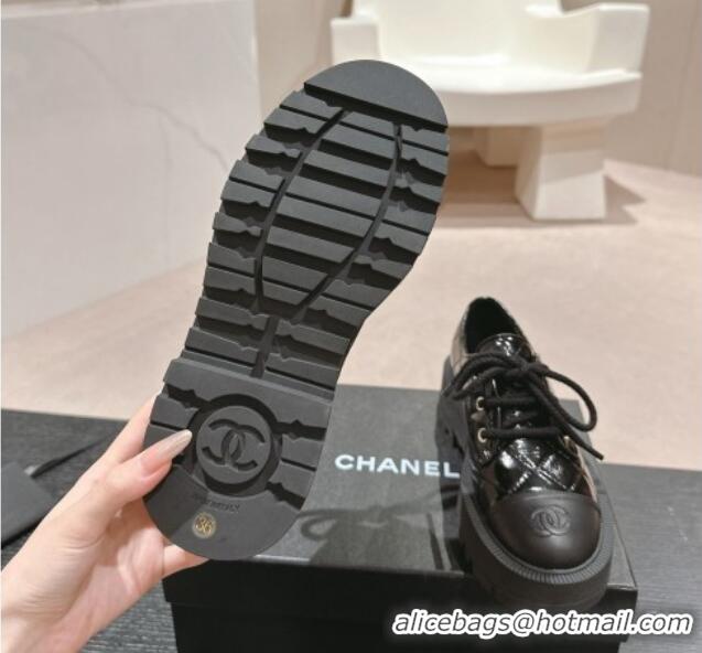 Grade Quality Chanel Quilted Calfskin Lace ups Black 816108