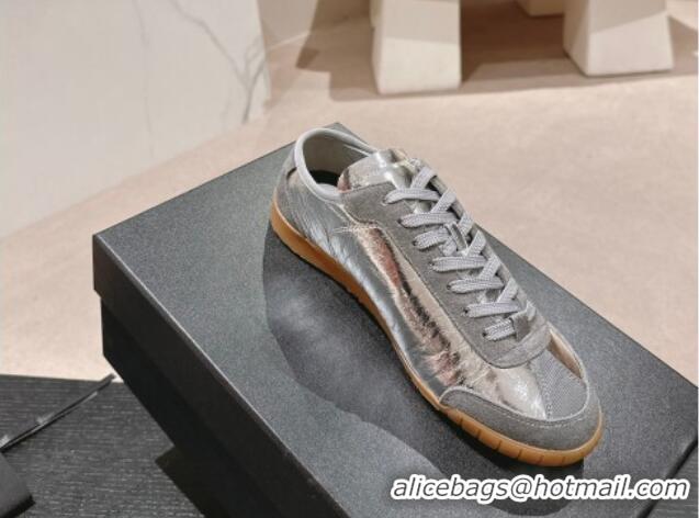 Good Quality Chanel Calfskin Sneakers Silver 816112