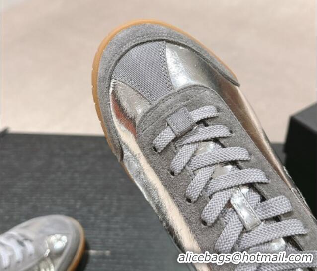 Good Quality Chanel Calfskin Sneakers Silver 816112