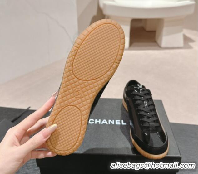 1:1 aaaaa Chanel Calfskin Sneakers Black 816113