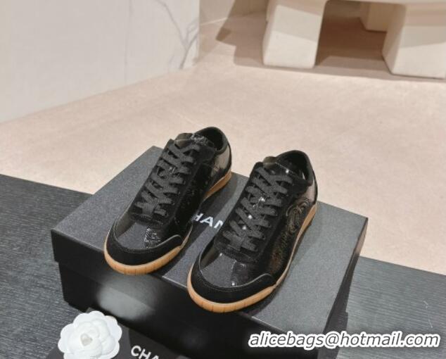 1:1 aaaaa Chanel Calfskin Sneakers Black 816113