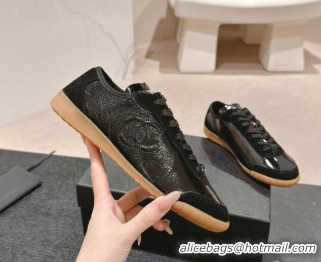 1:1 aaaaa Chanel Calfskin Sneakers Black 816113