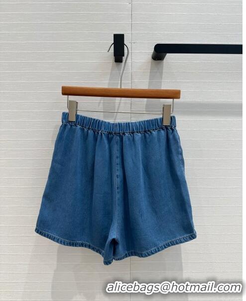 Luxury Cheap Miu Miu Denim Shorts M71213 Blue 2024