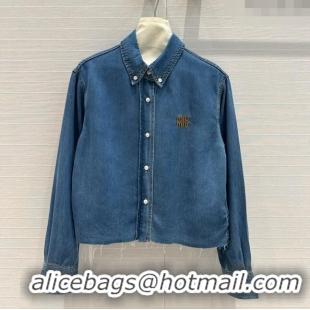 Original Cheap Miu Miu Denim Shirt M71214 Blue 2024