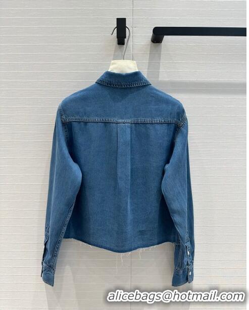 Original Cheap Miu Miu Denim Shirt M71214 Blue 2024