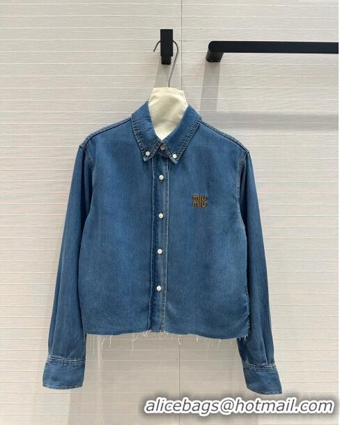 Original Cheap Miu Miu Denim Shirt M71214 Blue 2024