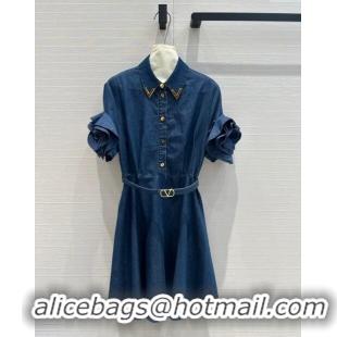 Classic Cheap Valentino Denim Dress V71215 Blue 2024