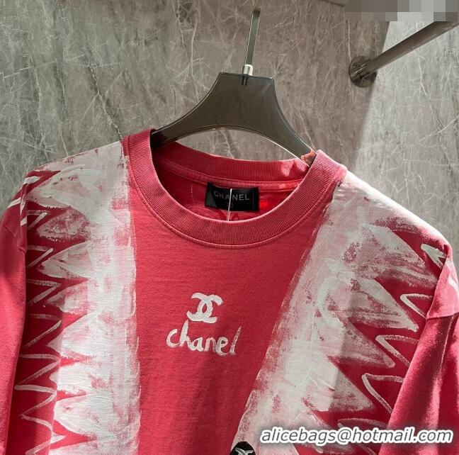 Spot Bulk Chanel Cotton T-shirt CH72602 Red 2024 (For Men)